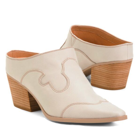 NWT YELLOW BOX Women's Cyan Western Slip-on Shoes Heeled Mules - Picture 1 of 10